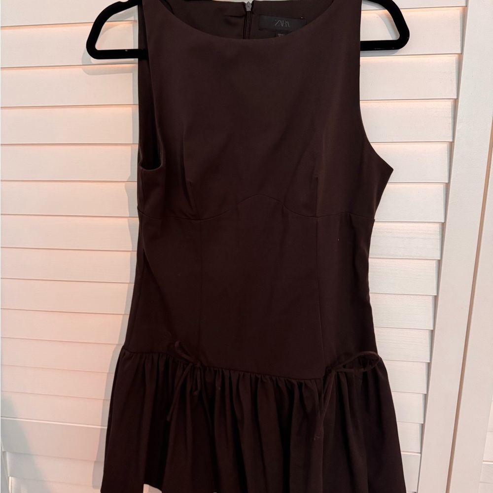 Zara Chocolate Brown Sleeveless Dress